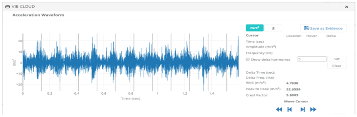 Longer signal recorded for analysis of the knocking