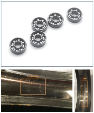 Bearings and an example of rolling element bearing defects