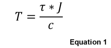 where T is the torque, X is the shear stress, J is the Polar Moment of Inertia, and c is the distance from the center of the shaft